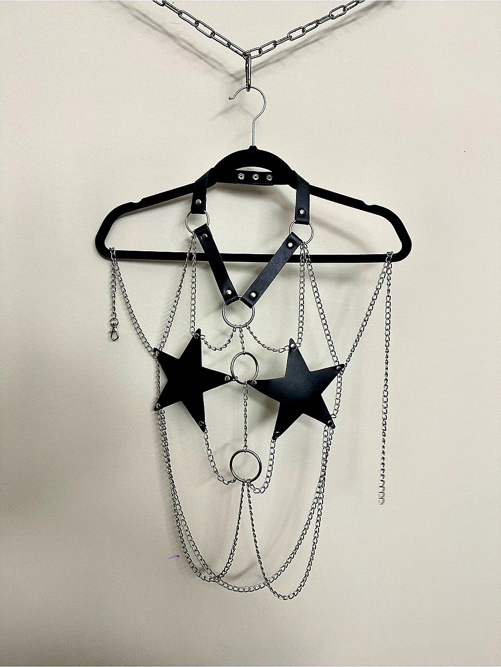 Star Chain & Leather Body Harness